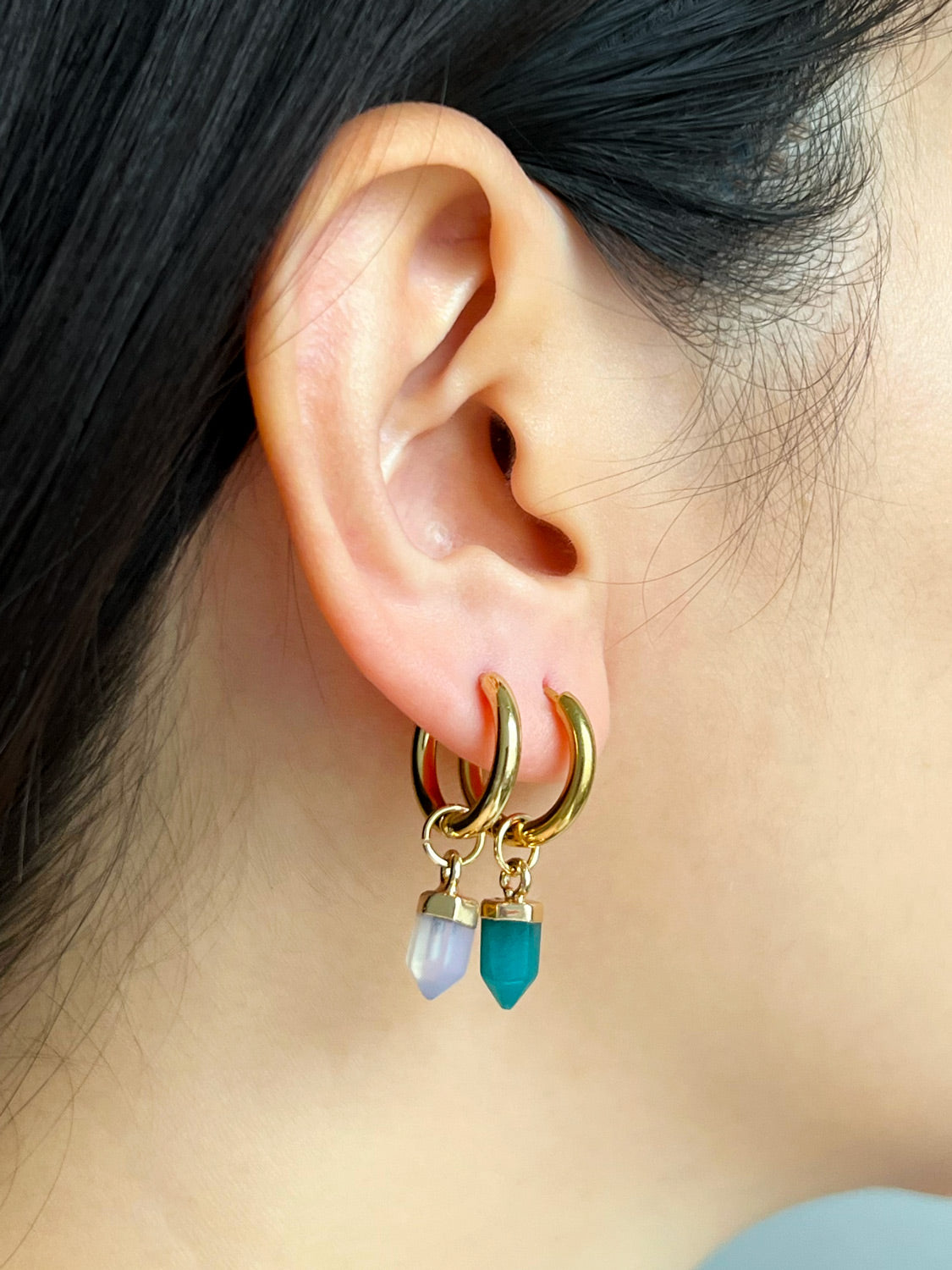 Elemental Petite Hoops - Turquoise