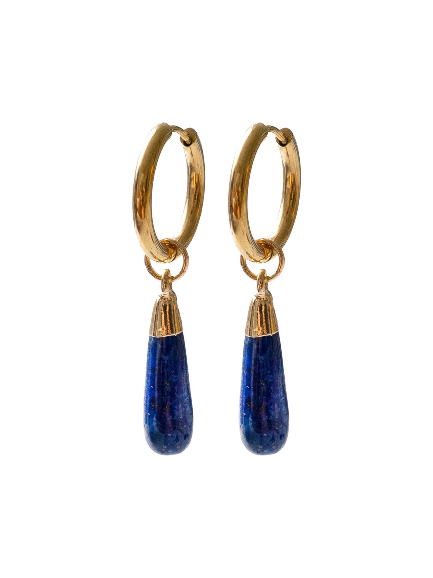 Flow Stone Hoops - Lapis Lazuli