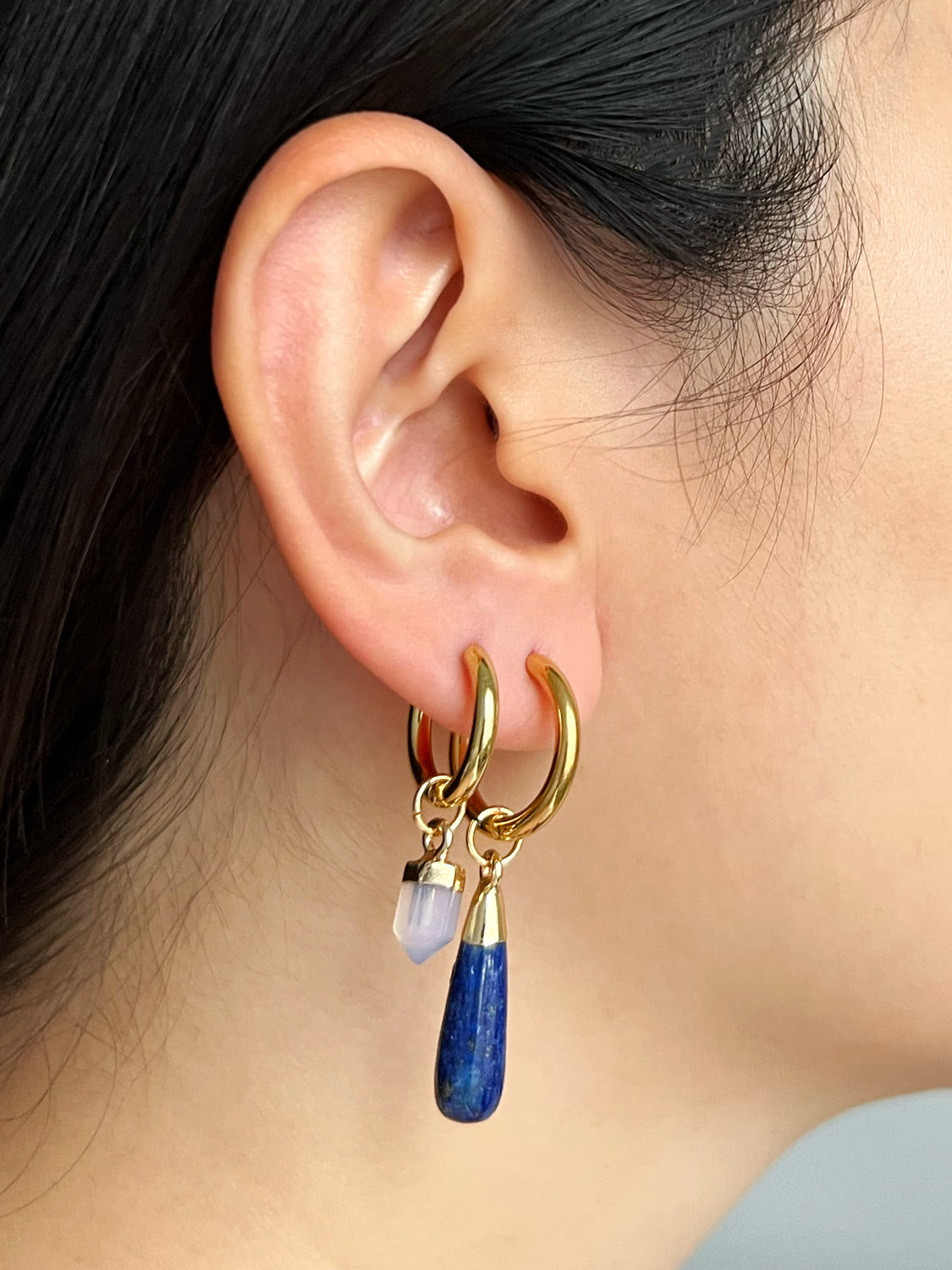 Flow Stone Hoops   Lapis Lazuli4