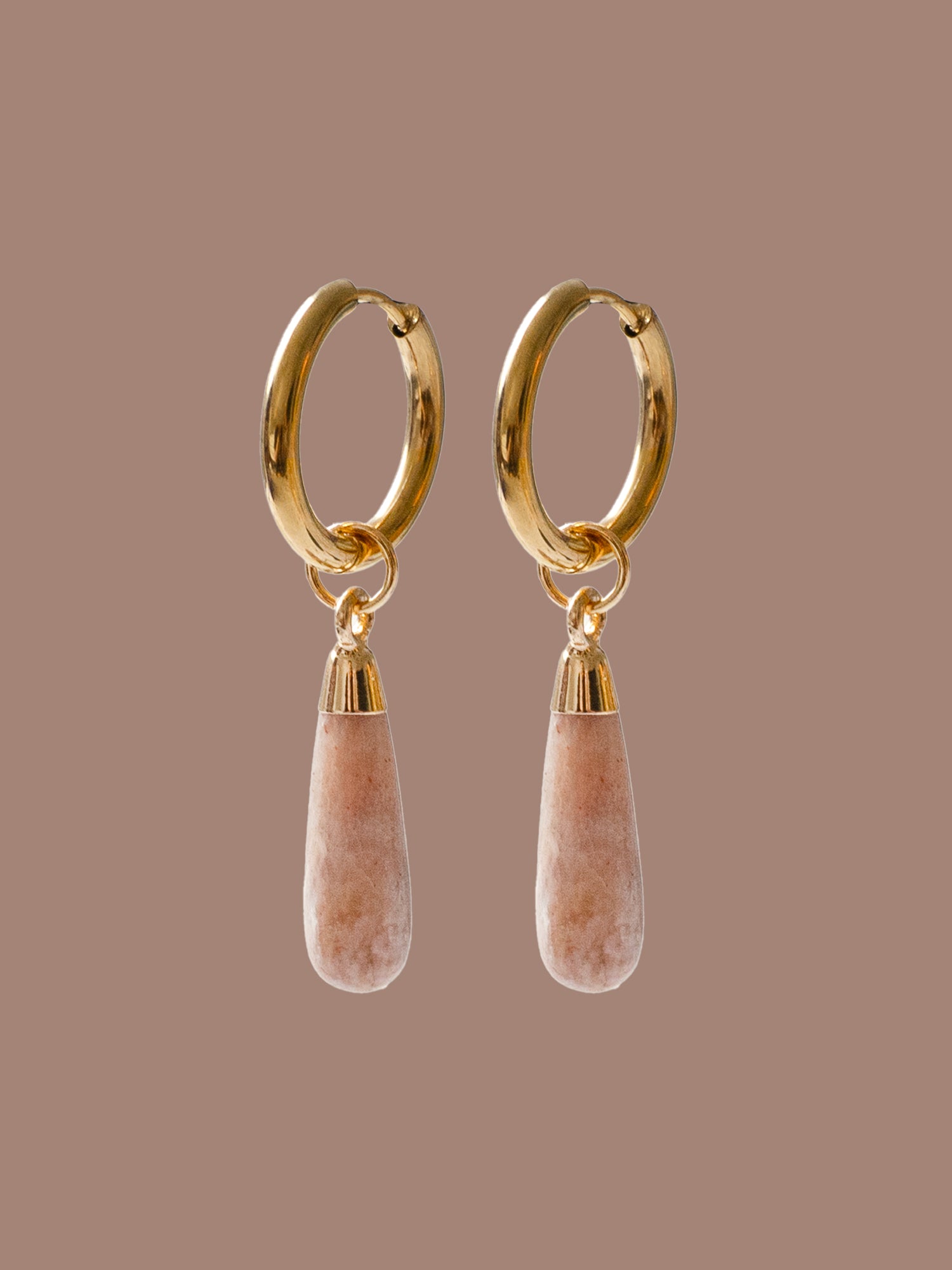 Flow Stone Hoops   Sunstone bkg