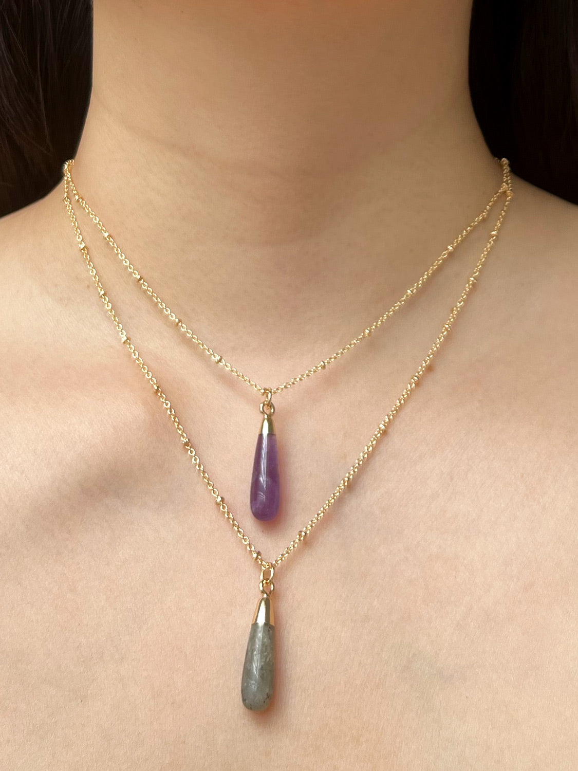 Flow Stone Necklace - Grey Galaxy