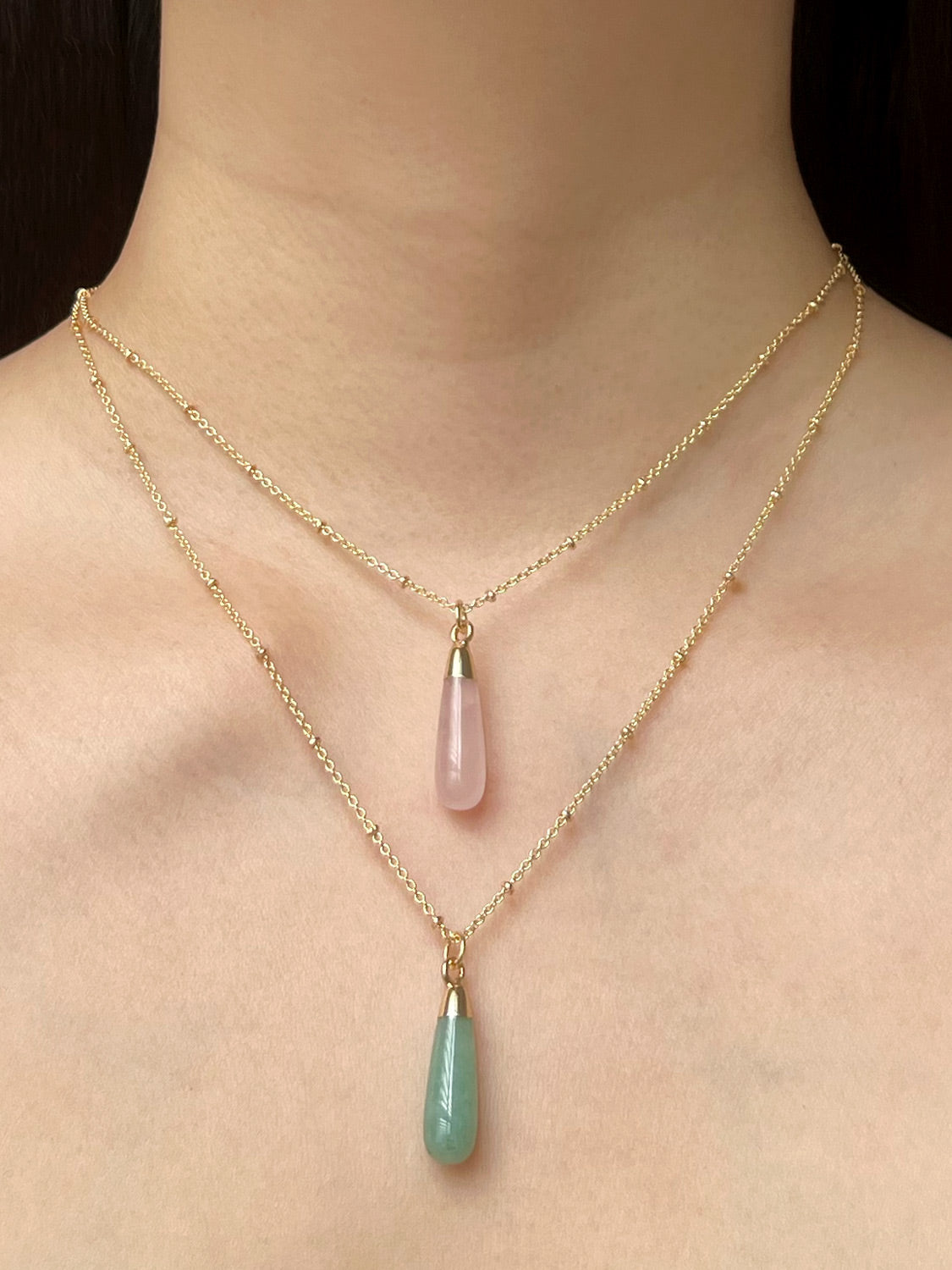 Flow Stone Necklace - Green Aventurine