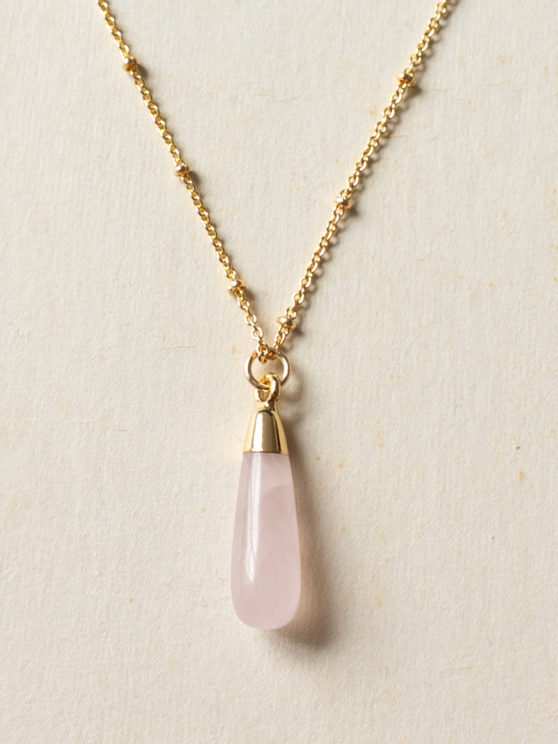 Flow Stone Necklace   Rose Quartz