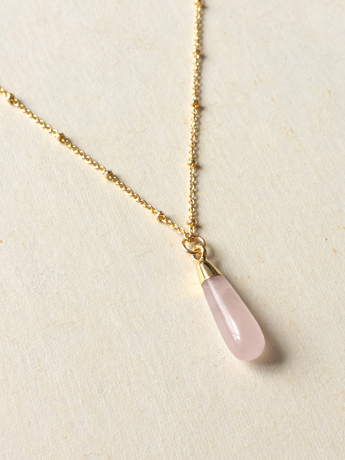 Flow Stone Necklace - Rose Quartz