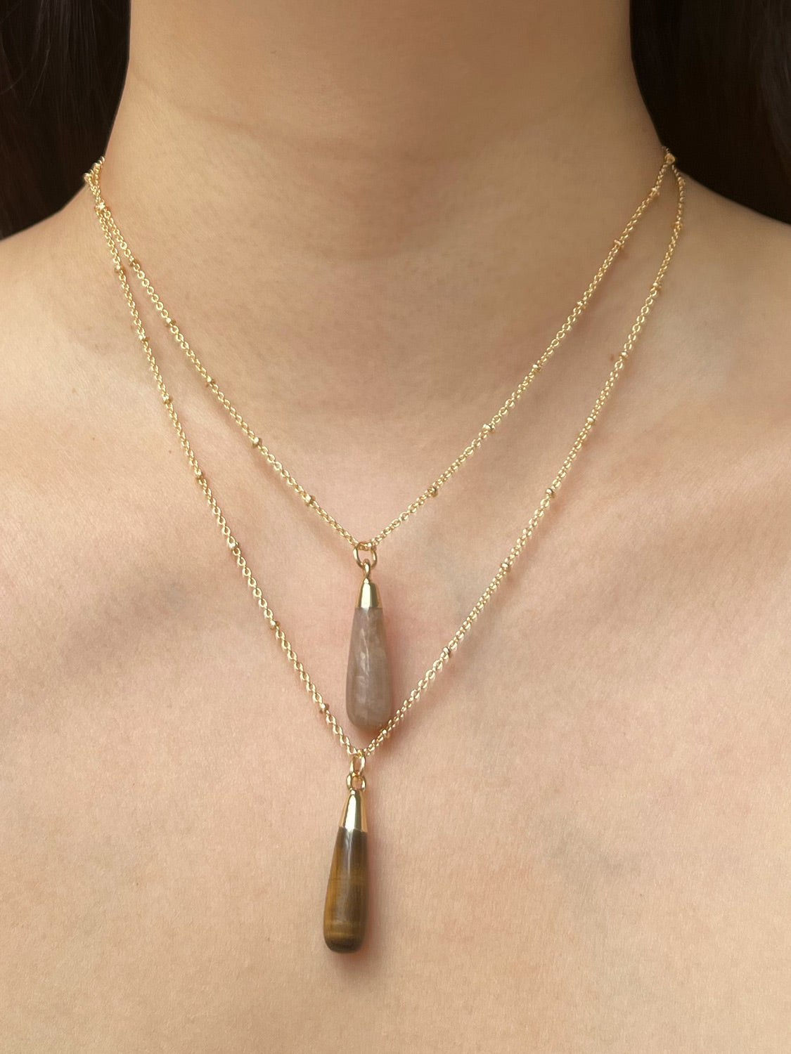 Flow Stone Necklace   Sunstone tigereye