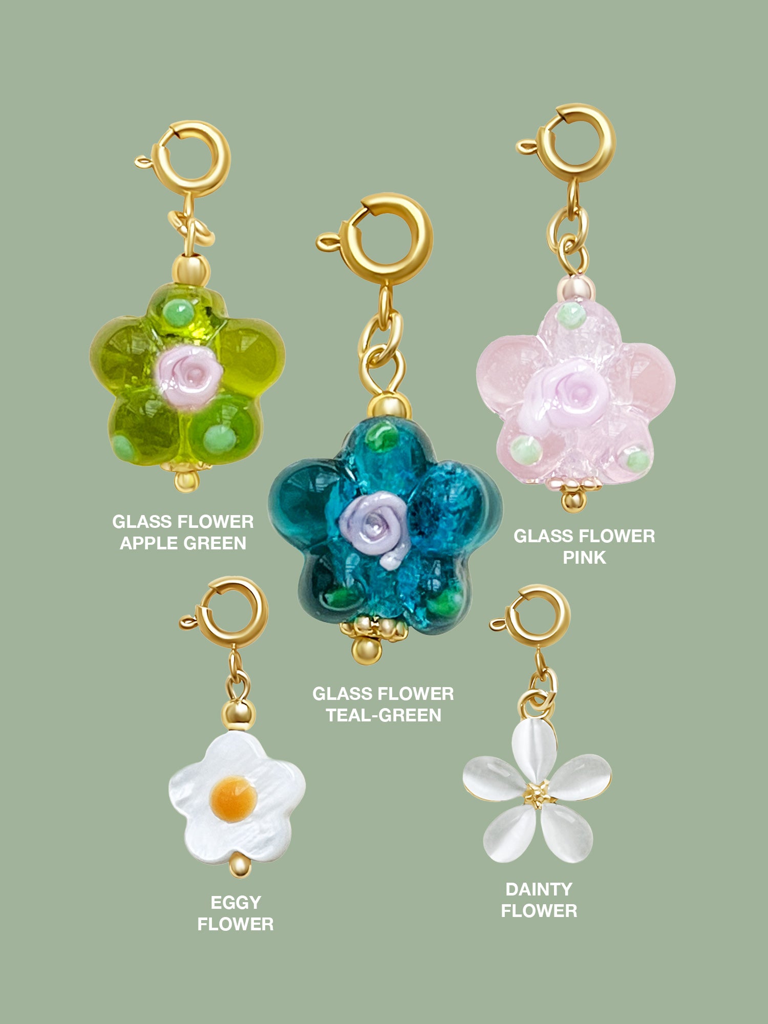 Flower charms labels