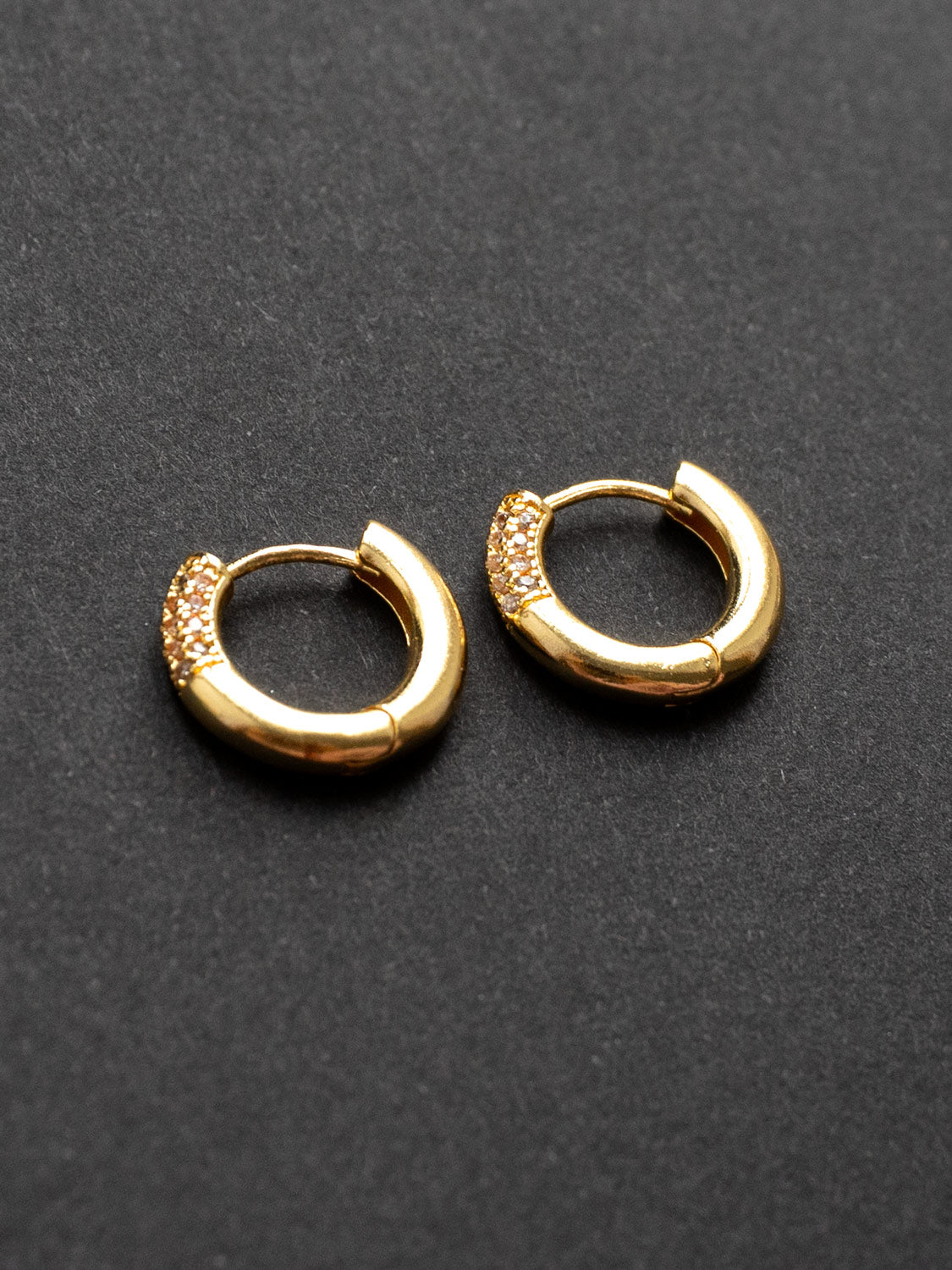 Gemstone-Dipped Gold Huggies, S925