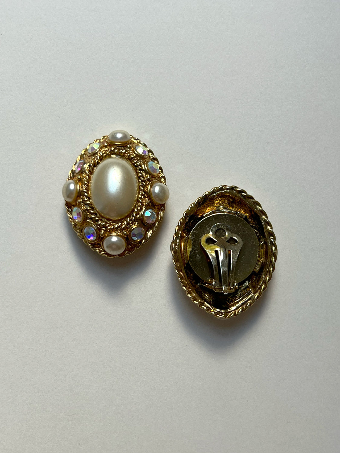 Gemstone and Pearl-encrusted Clip-Ons (Vintage)