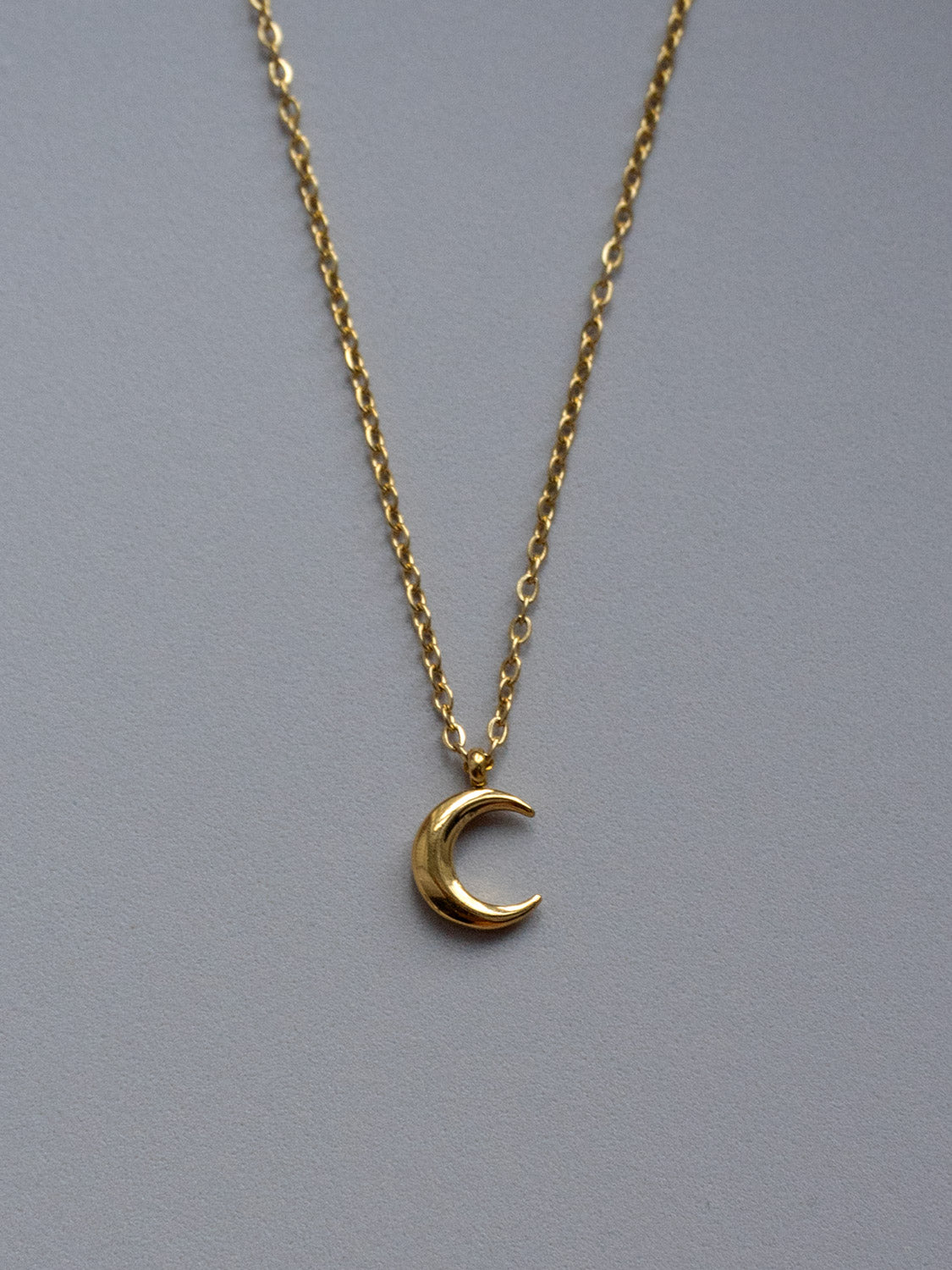 Gold Crescent Necklace   Petite1