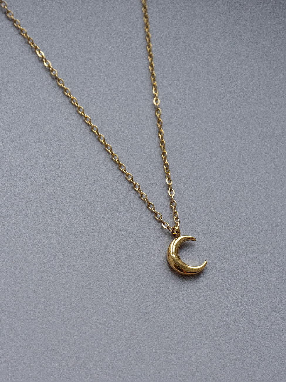 Gold Crescent Necklace - Petite