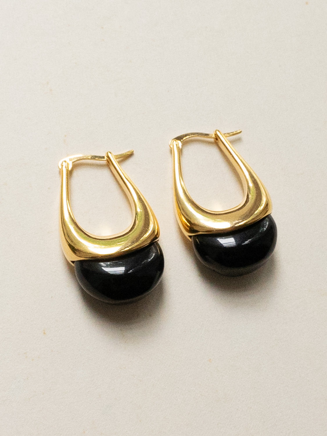 Gold Lucite Hoops   Black2