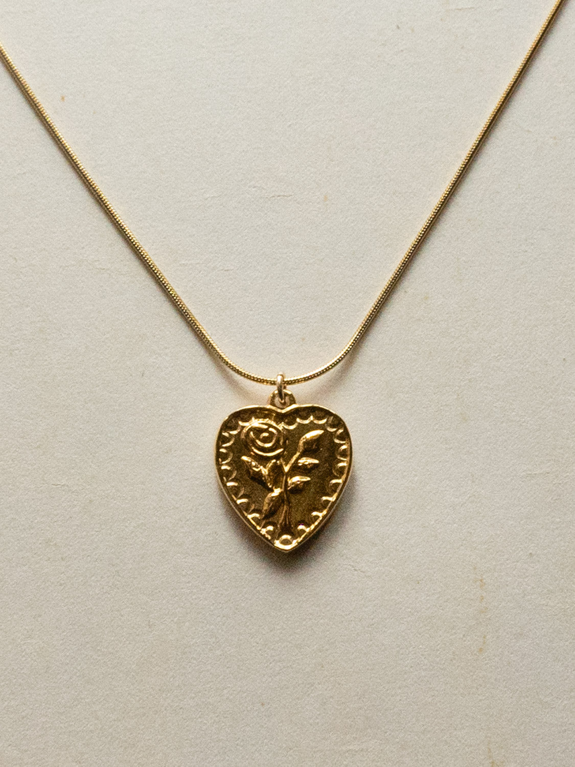 Chunky Gold Hoops - Heart Rose Pendant