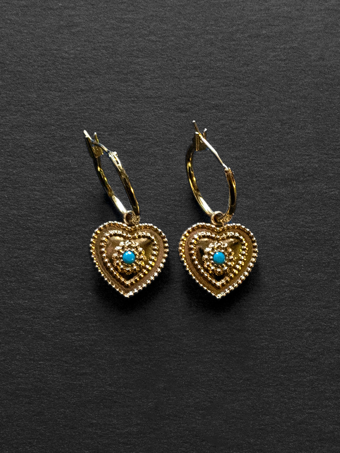 Heart of Stone Hoops   Blue