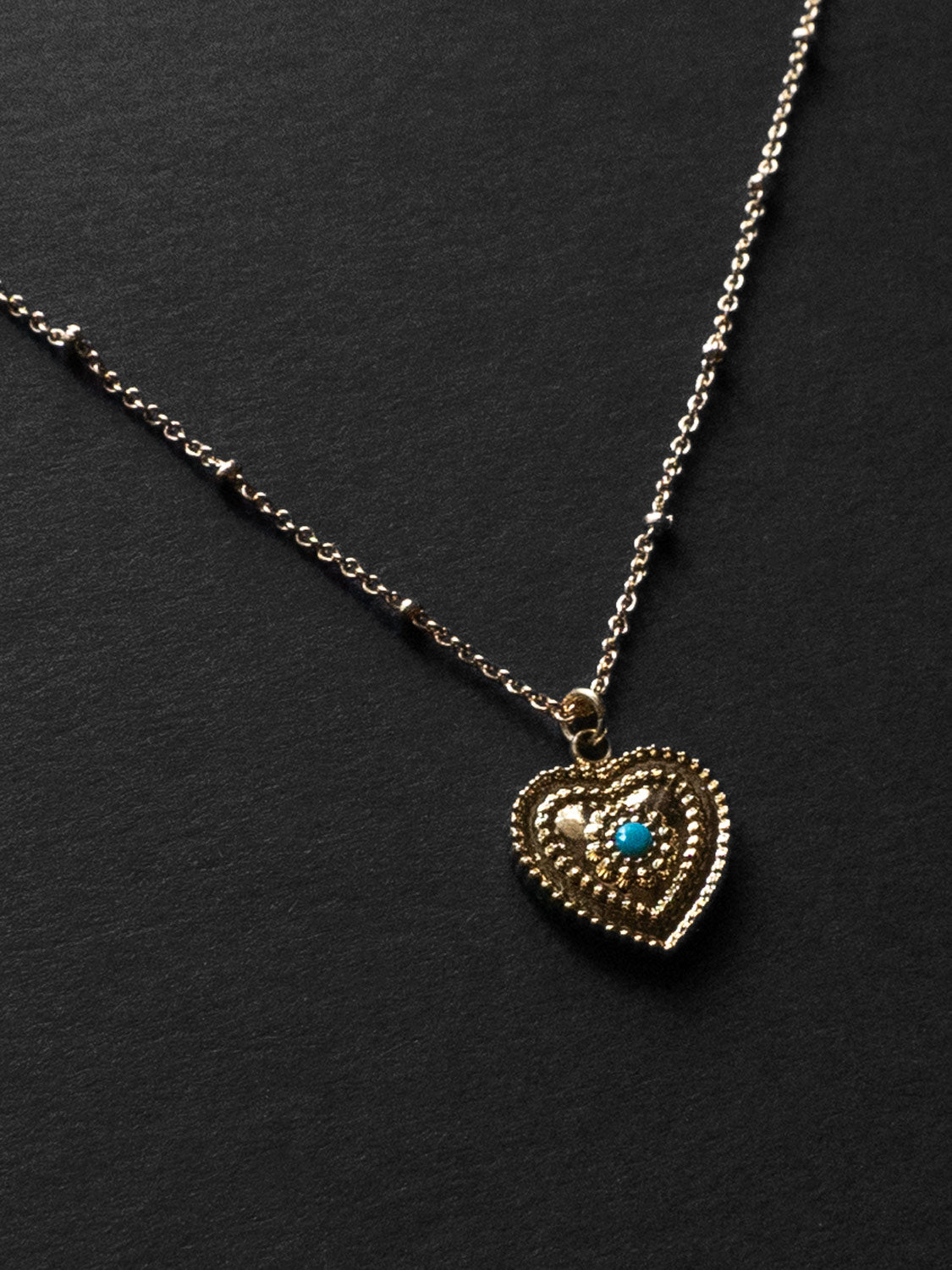 Heart of Stone Necklace - Blue