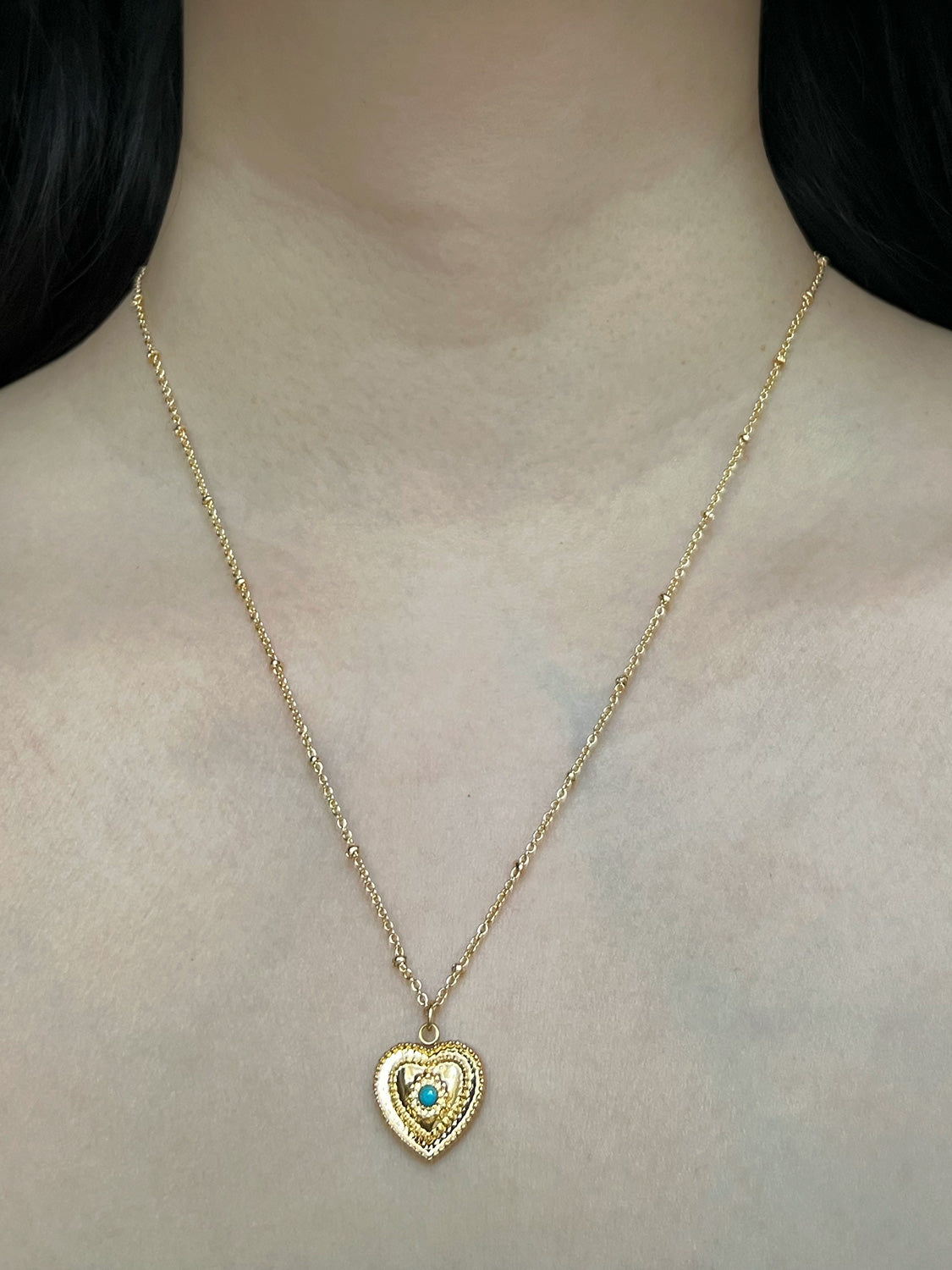 Heart of Stone Necklace - Blue