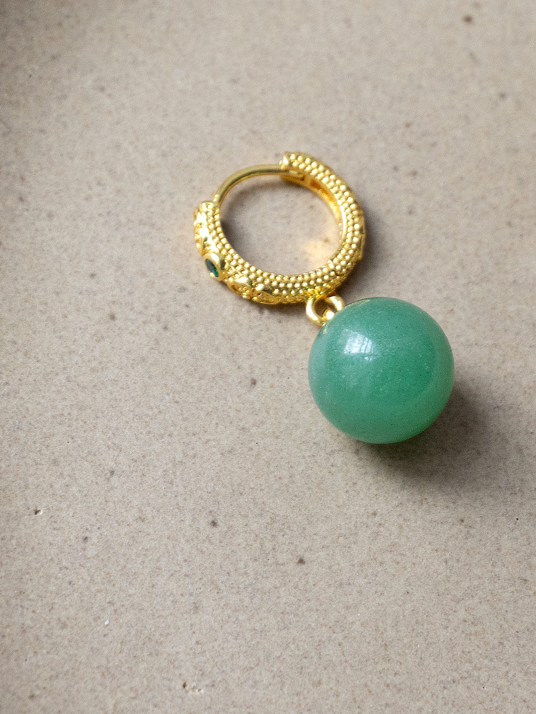 Intricate Huggies, S925 - Gold, Green Aventurine