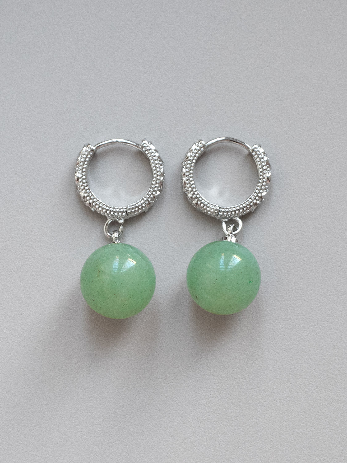 Intricate Huggies, S925 - Silver, Green Aventurine