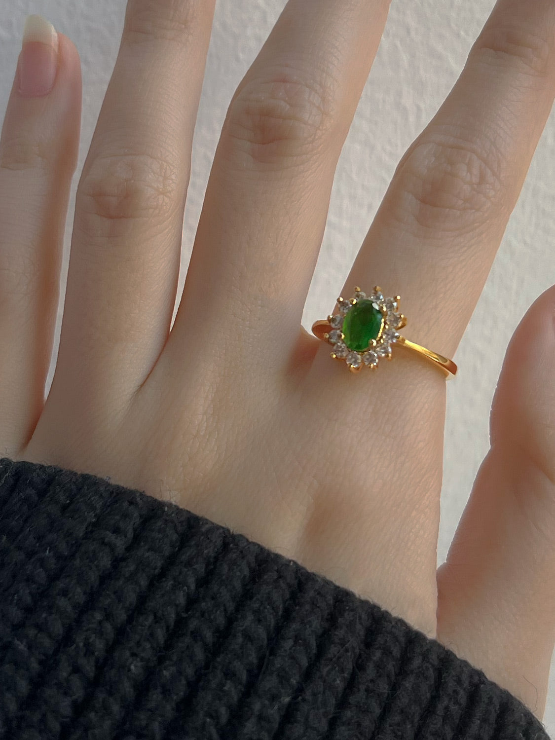 Jade Green Gemstone Ring model