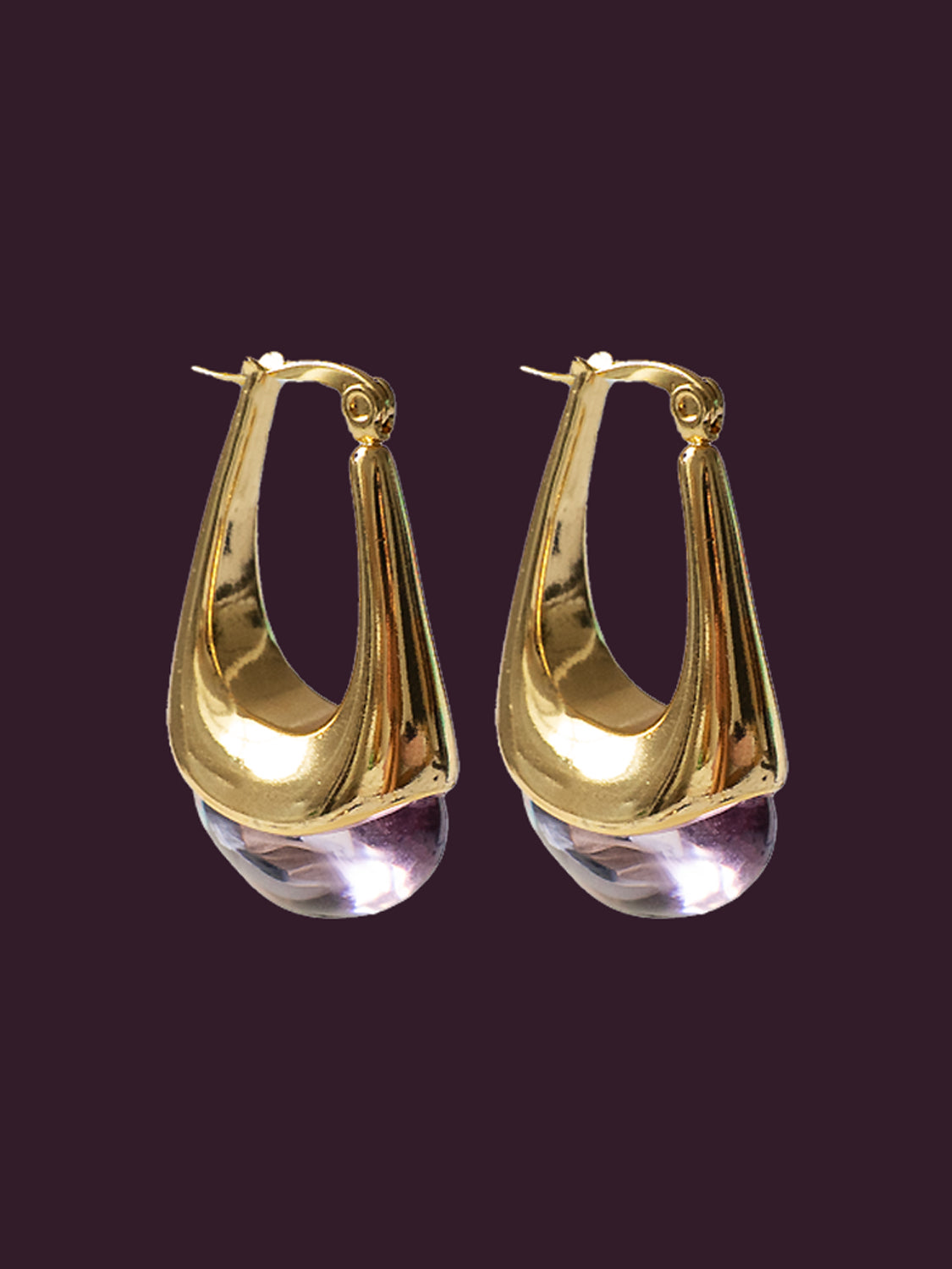 Lucid Dreams Hoops - Clear Lavender