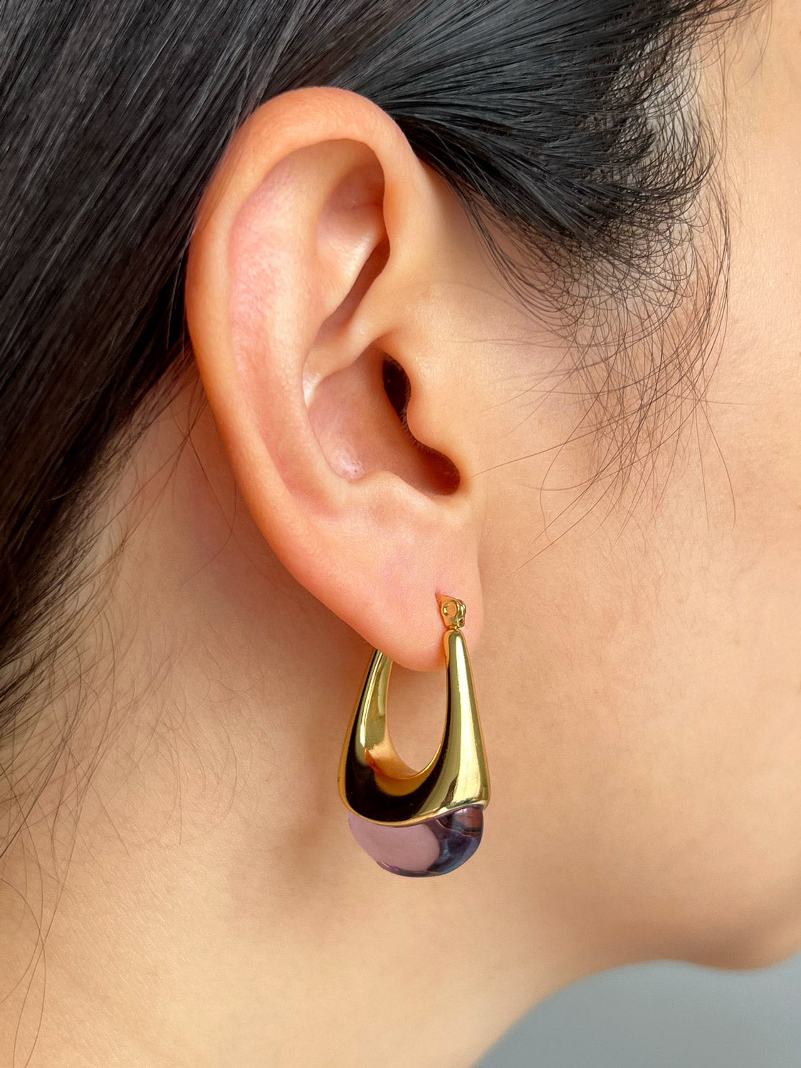 Lucid Dreams Hoops - Clear Lavender