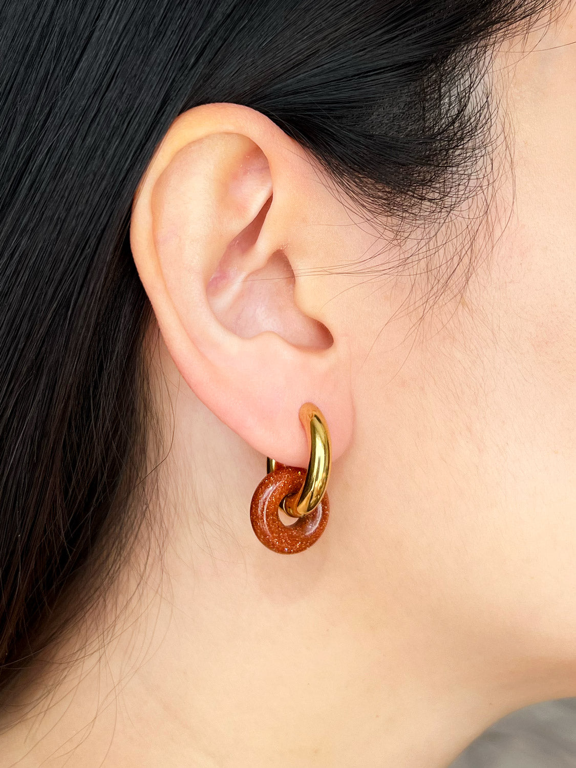 Mini Donut Hoops  Gold   Gold Sandstone model2