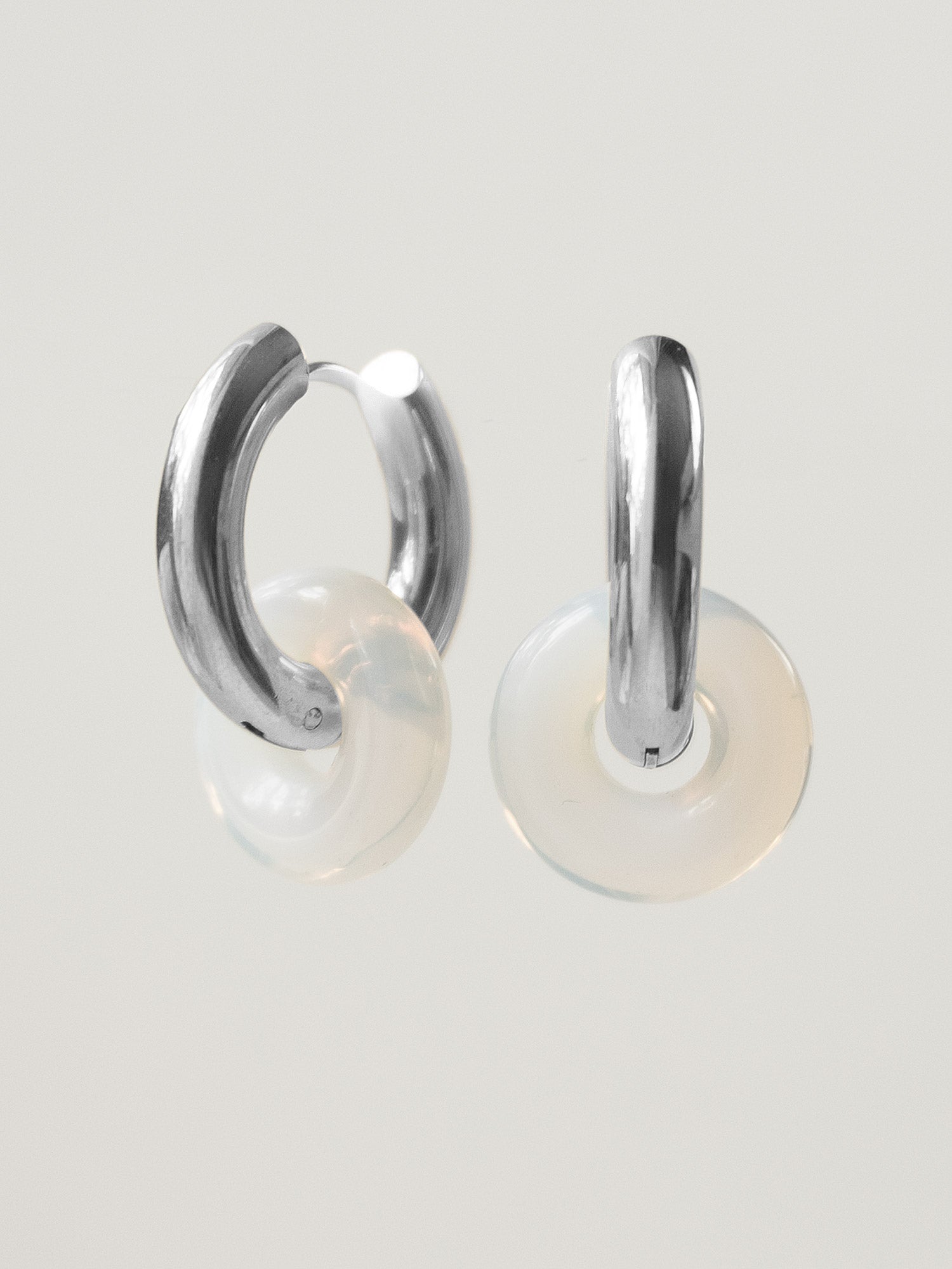 Mini Donut Hoops, Gold - Milky Way (Opal)