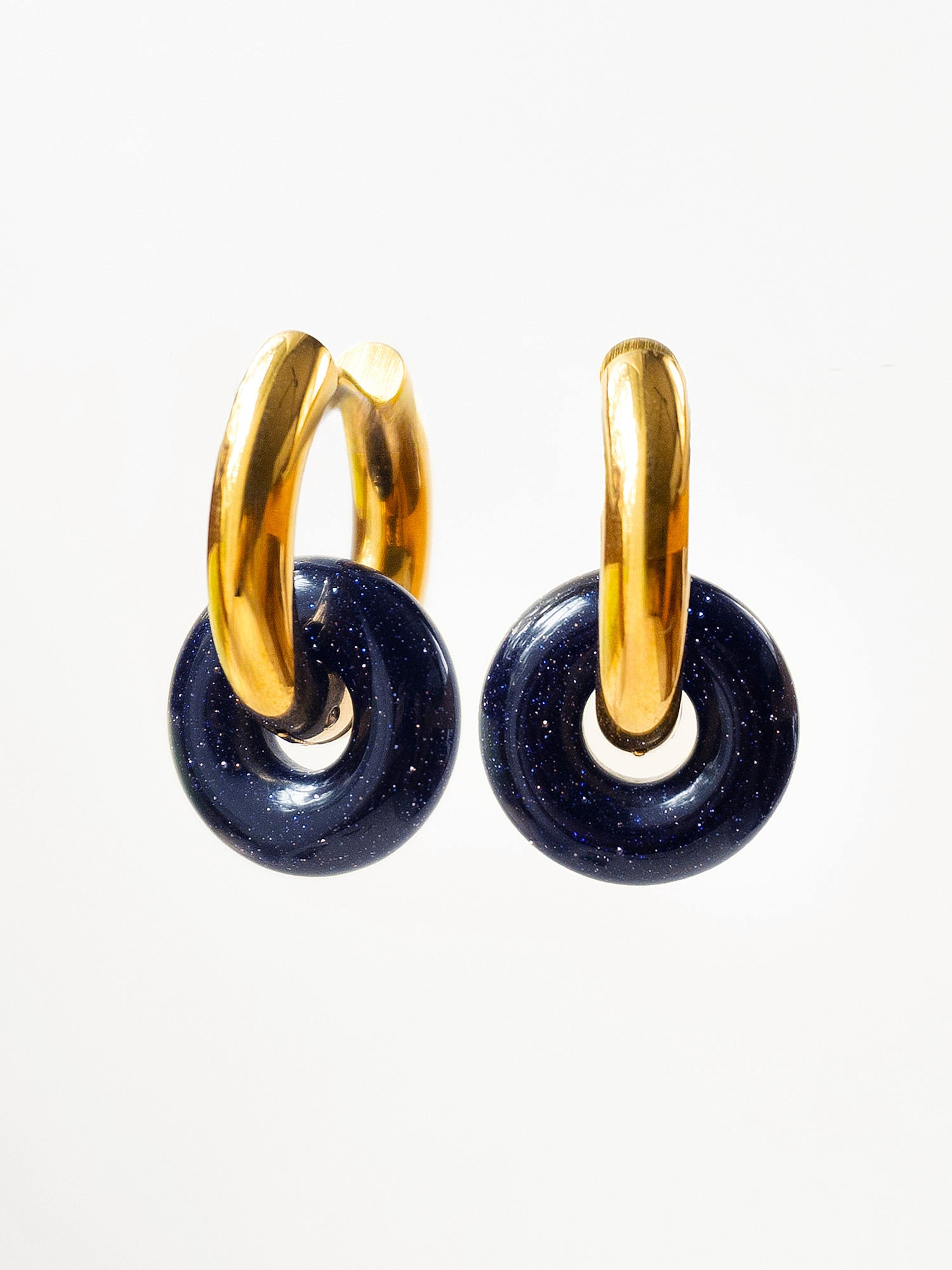 Mini Donut Hoops, Gold - Midnight Blue Galaxy