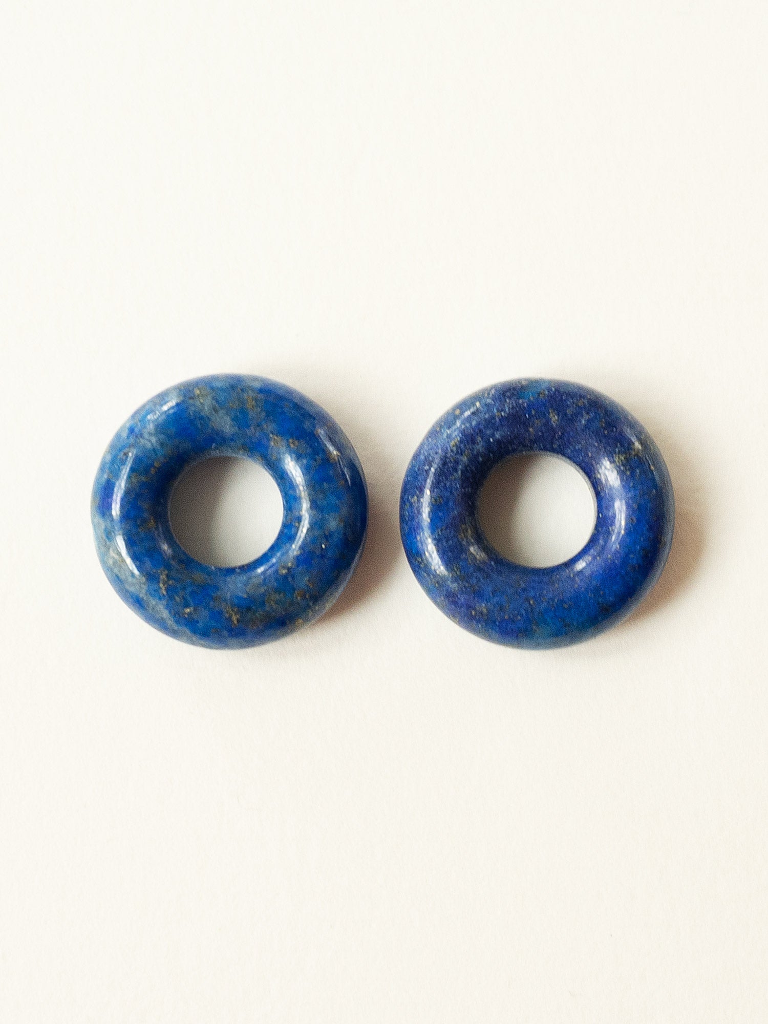 Mini Donut Hoops, Silver - Lapis Lazuli