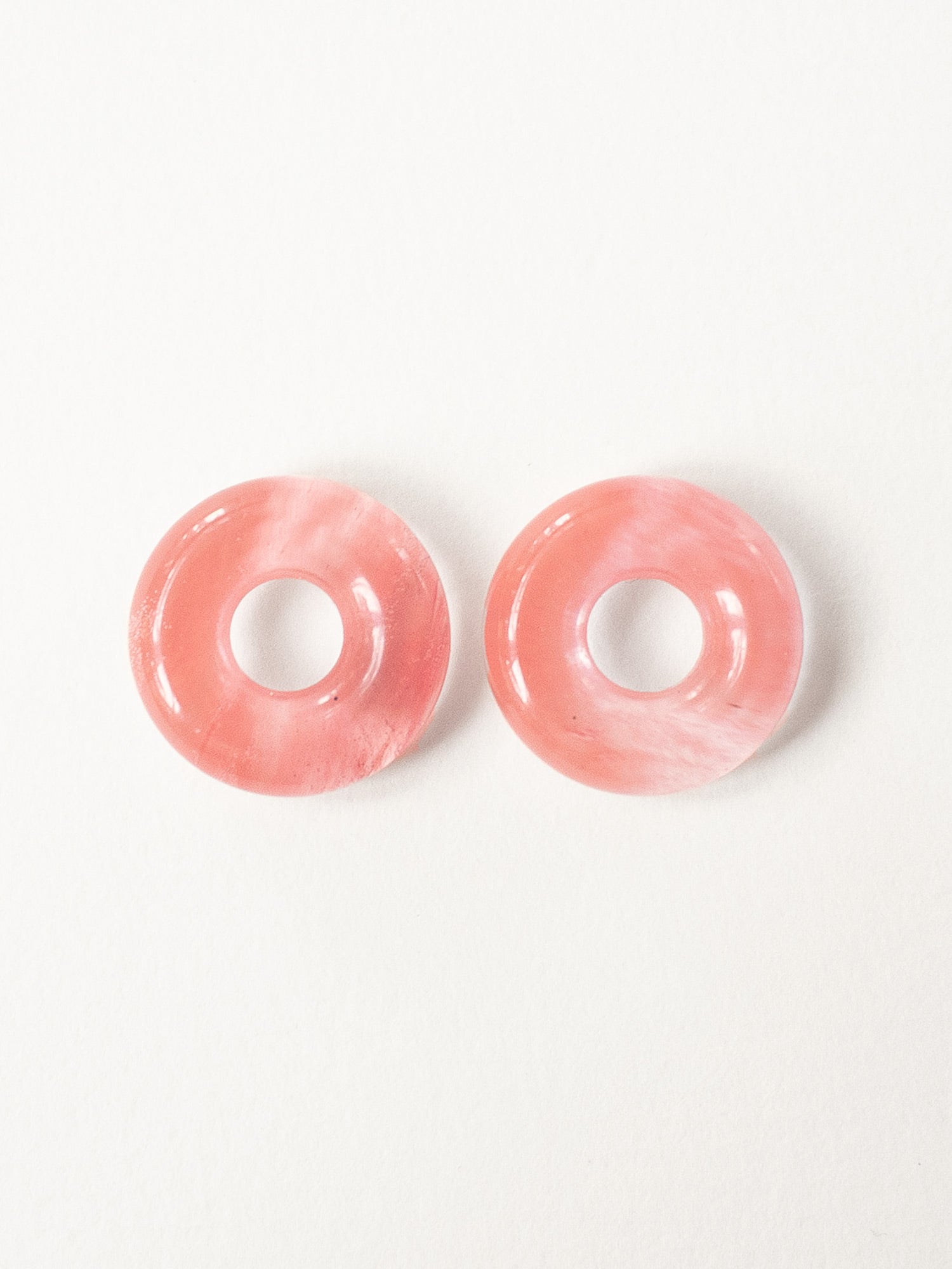 Mini Donut Hoops, Silver - Watermelon Pink
