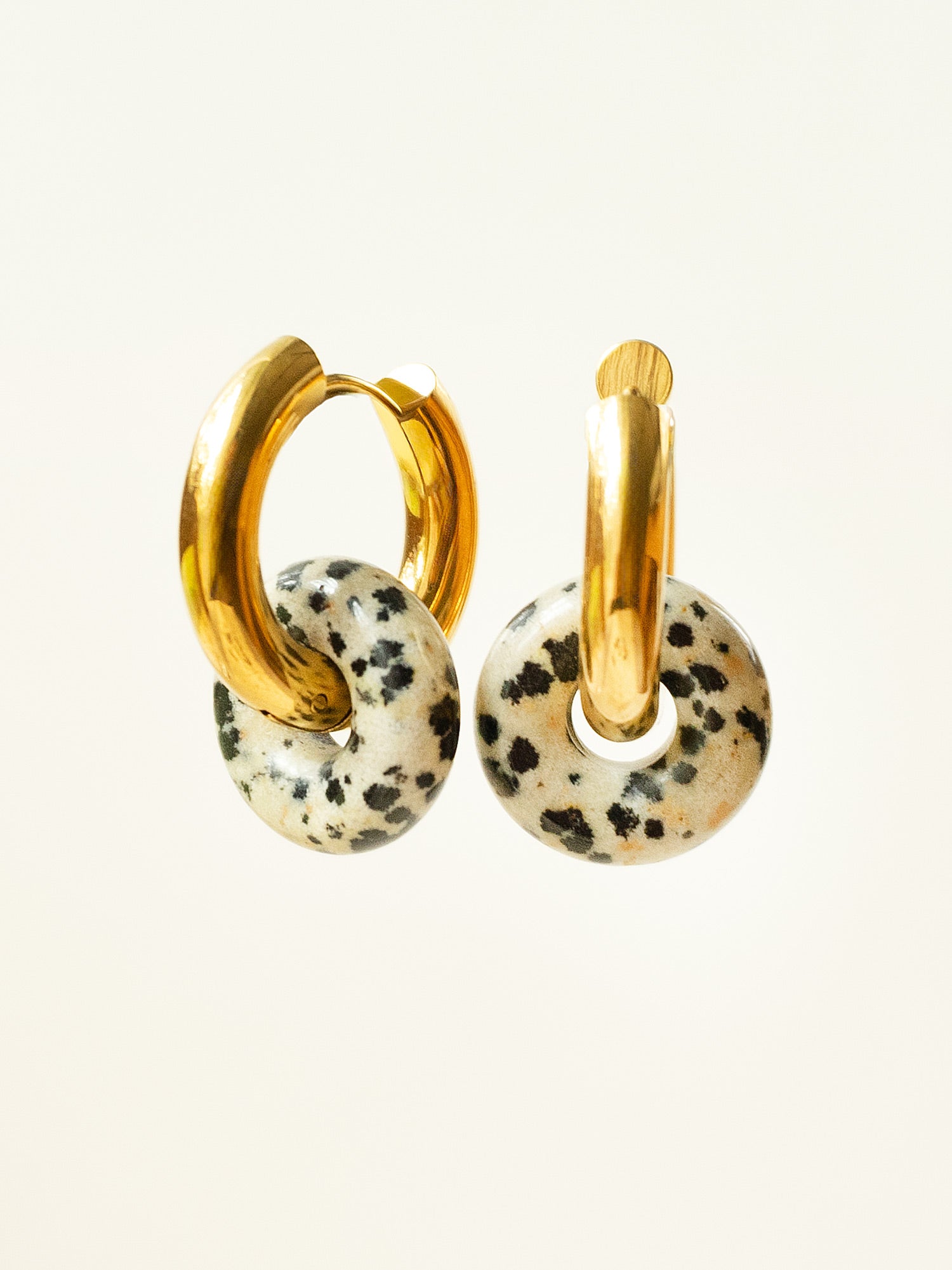 Mini Donut Hoops, Silver - Polka Dot