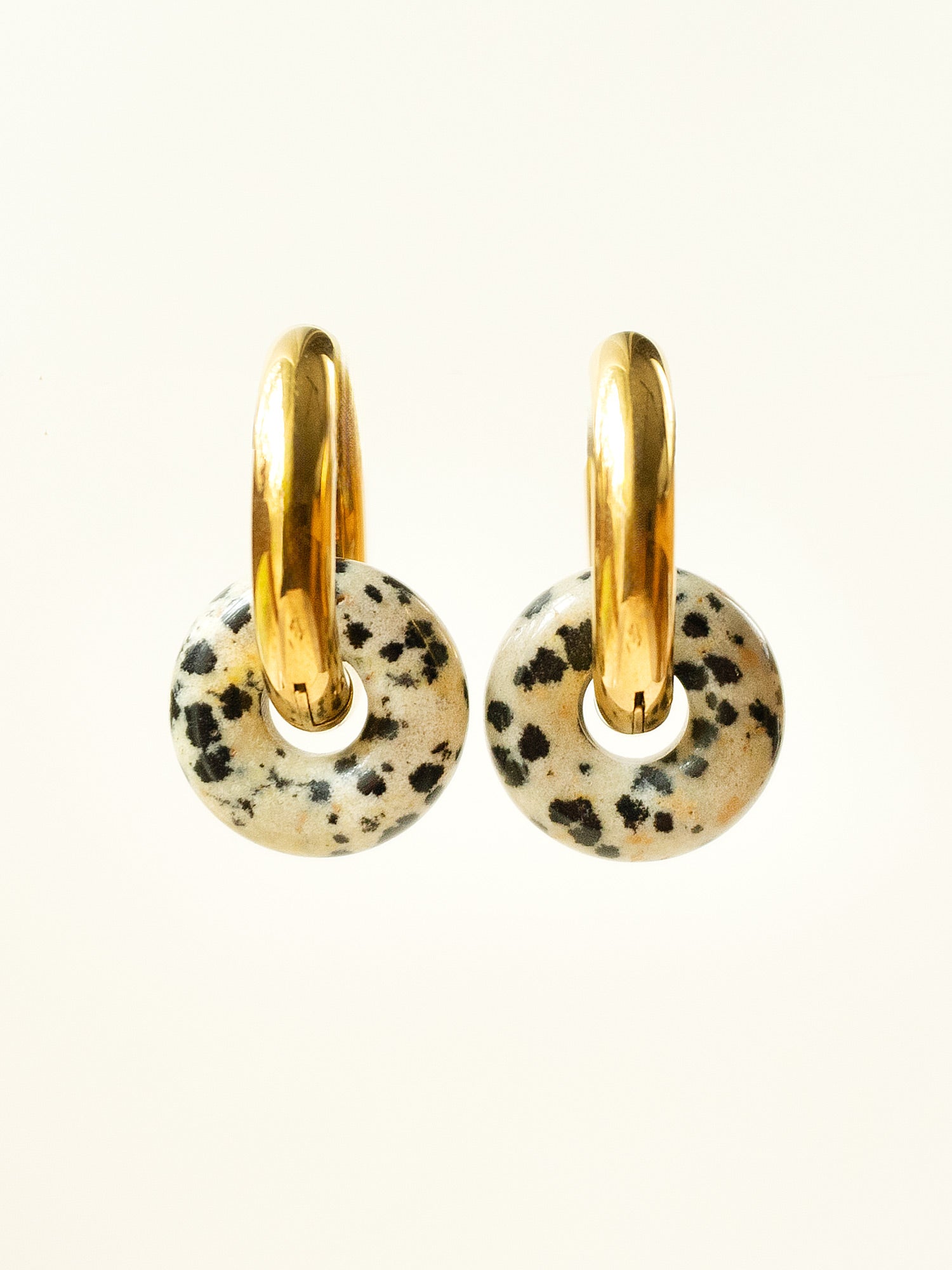 Mini Donut Hoops, Silver - Polka Dot