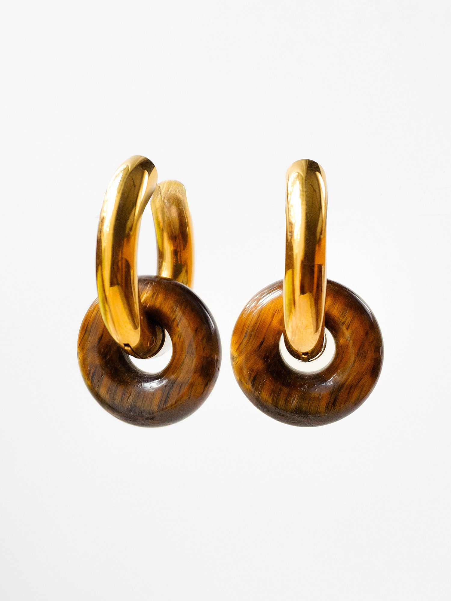 Mini Donut Hoops, Gold - Tiger Eye