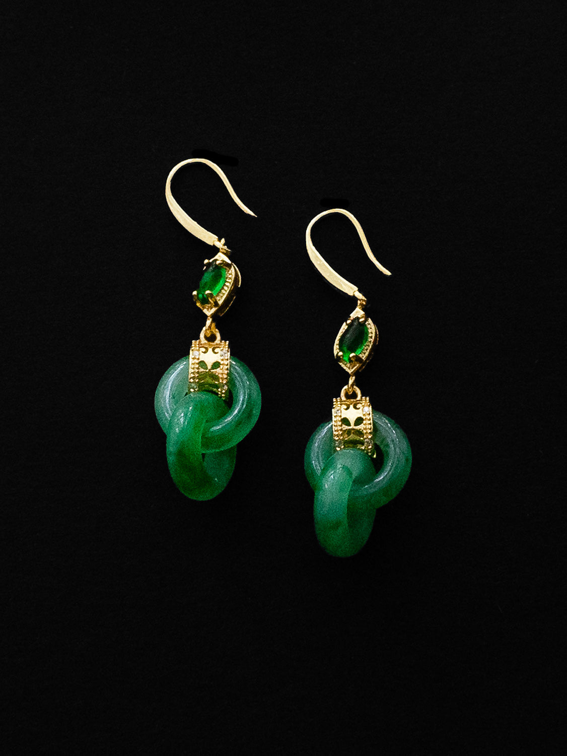 Monarchy Infinity Jade Earrings