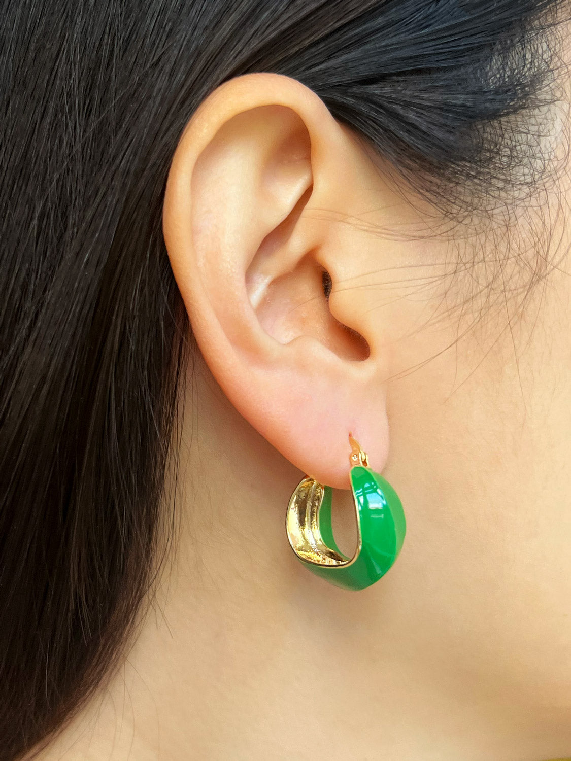 Oracle Enamel Hoops - Green