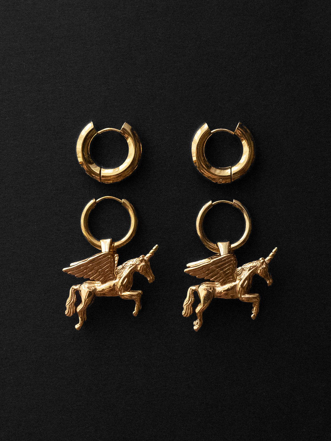 Pegasus Chunky Gold Hoops