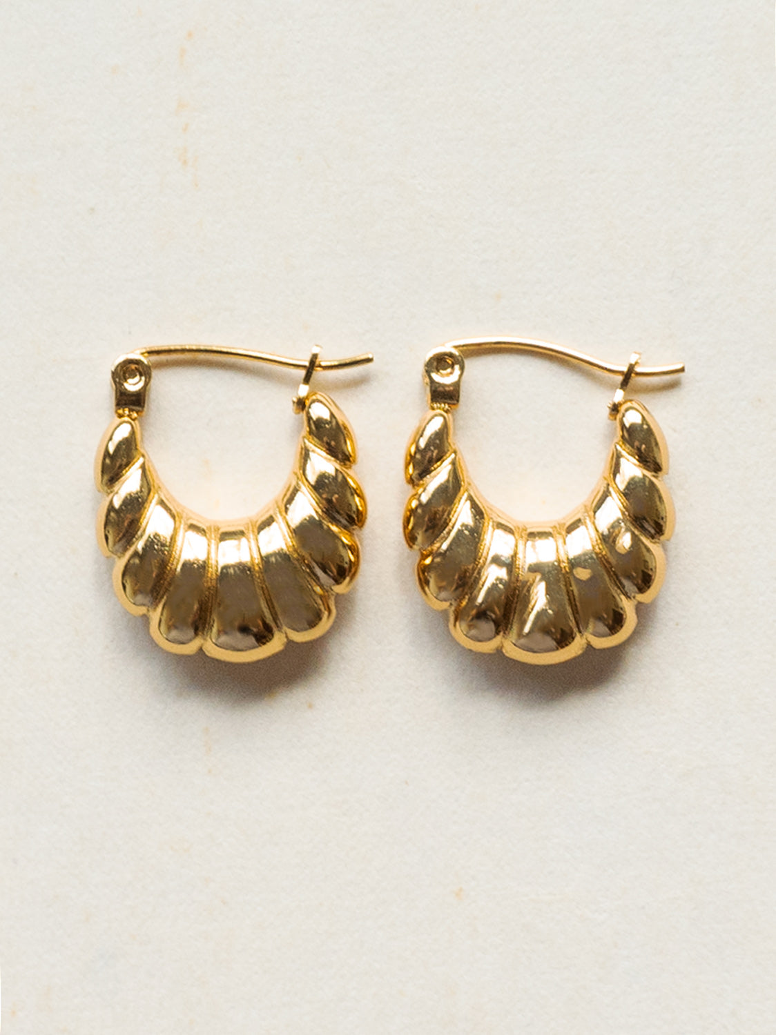Petal Hoops   Stainless Steel  Gold1