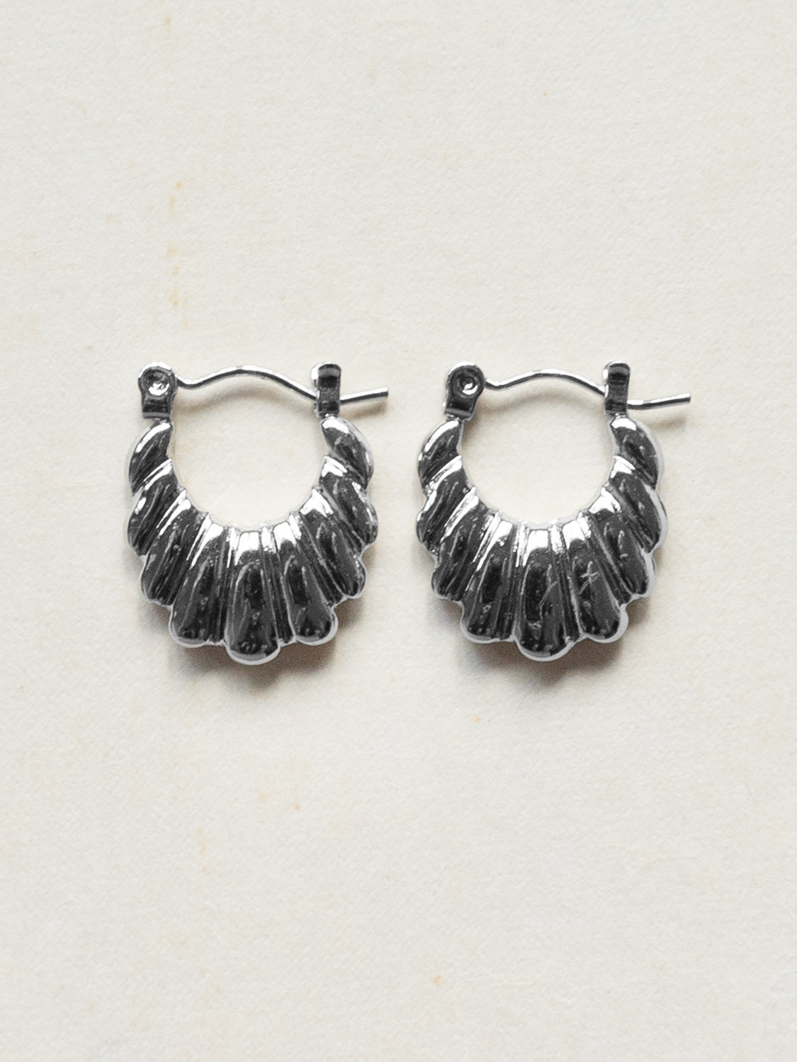 Petal Hoops   Stainless Steel  Silver1