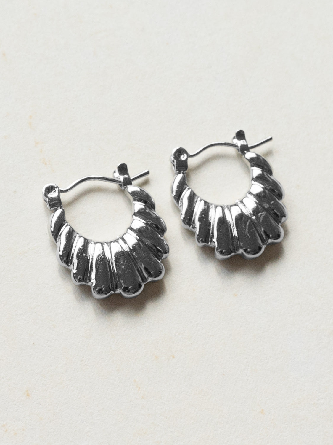 Petal Hoops - Stainless Steel, Silver
