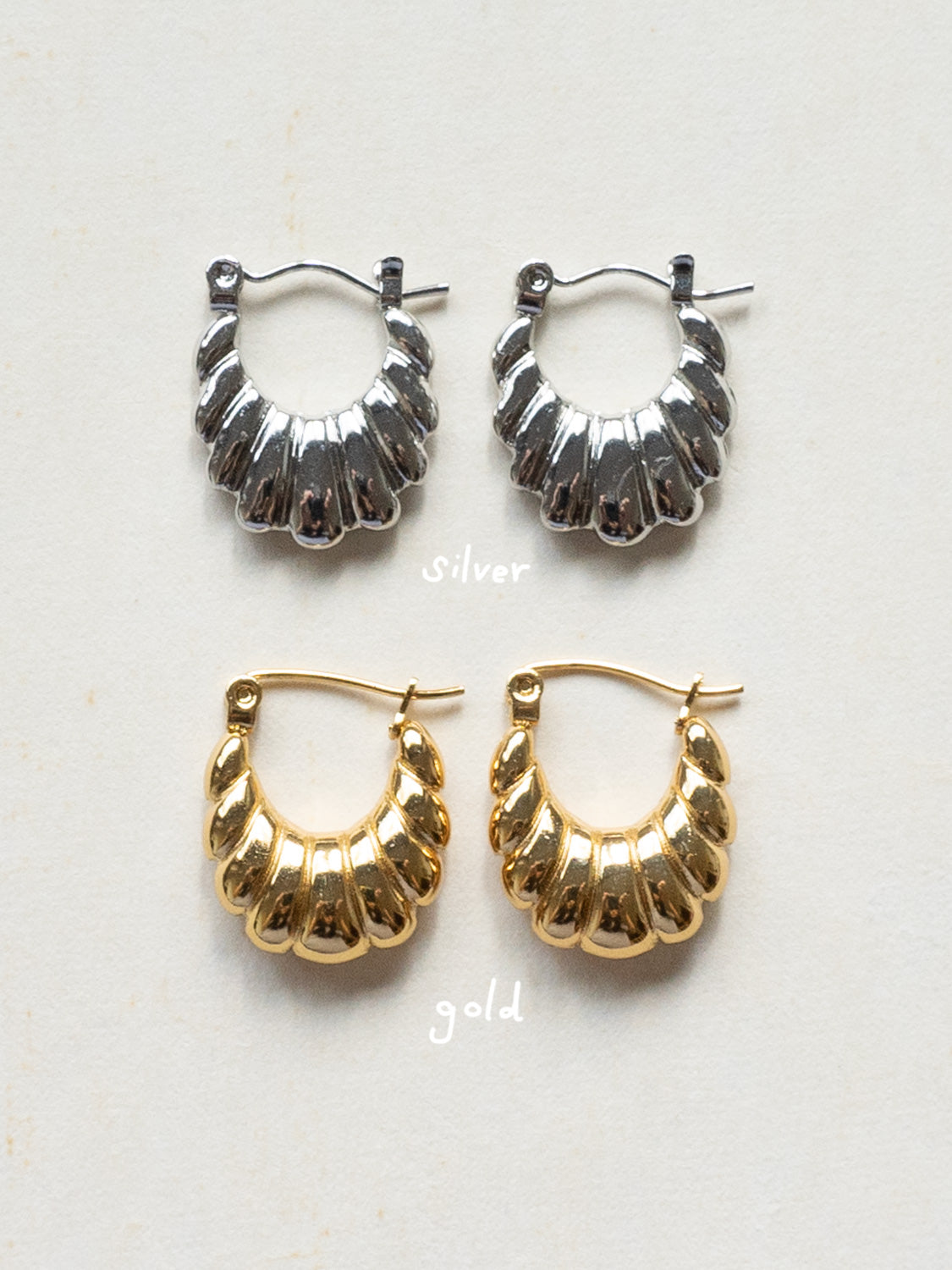 Petal Hoops - Stainless Steel, Gold
