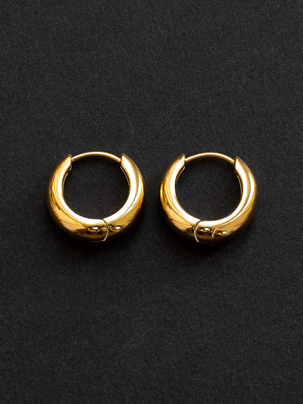 Petite Chunky Hoops, Stainless Steel - Gold