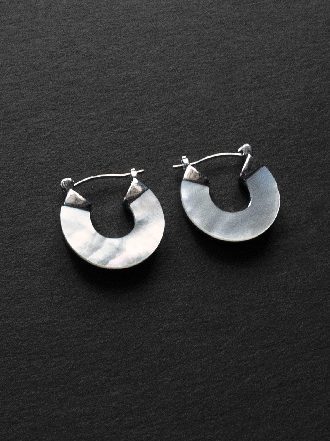 Petite Shell Hoops   Silver2