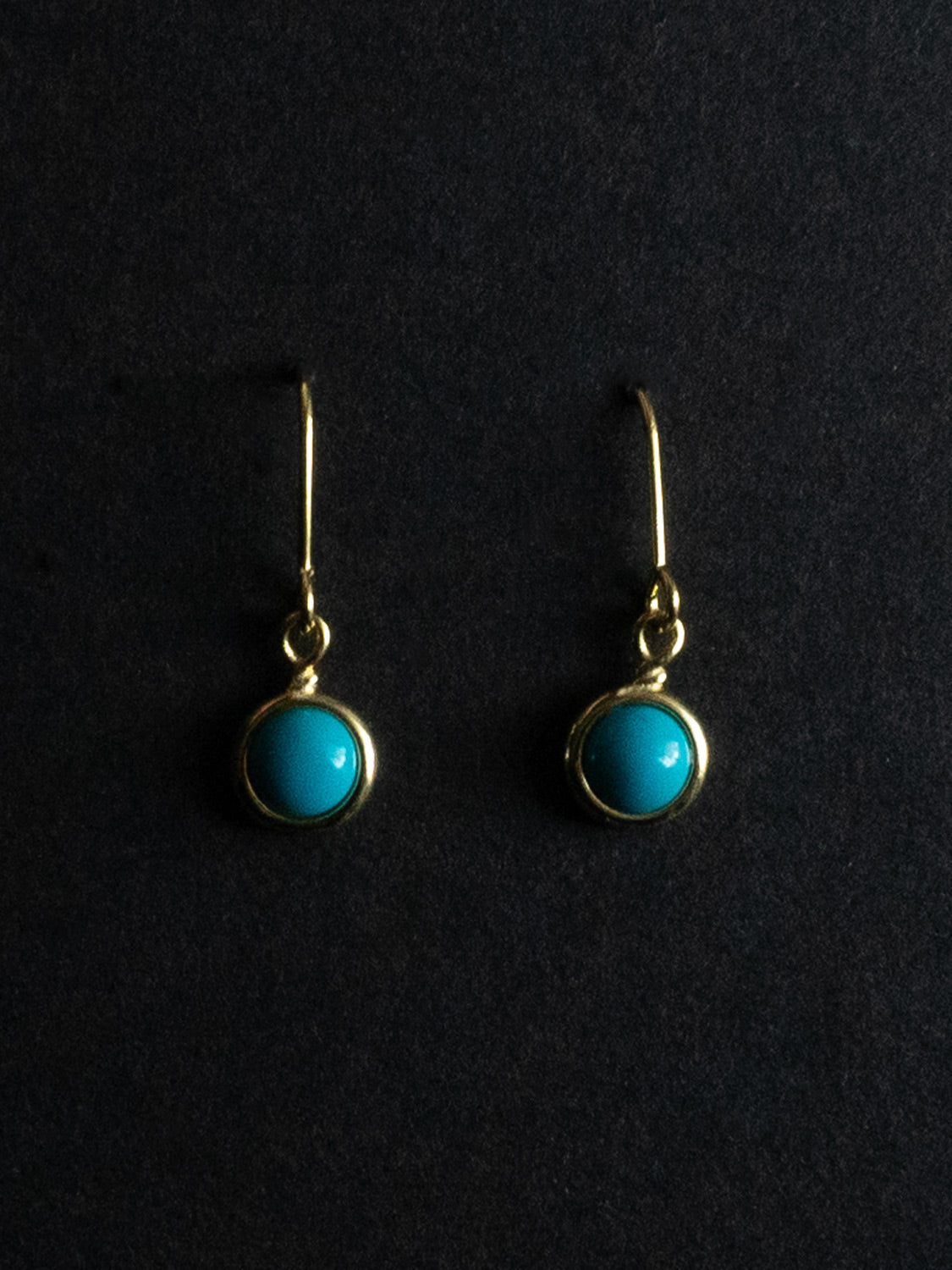 Petite Turquoise Stone Pendant Earrings