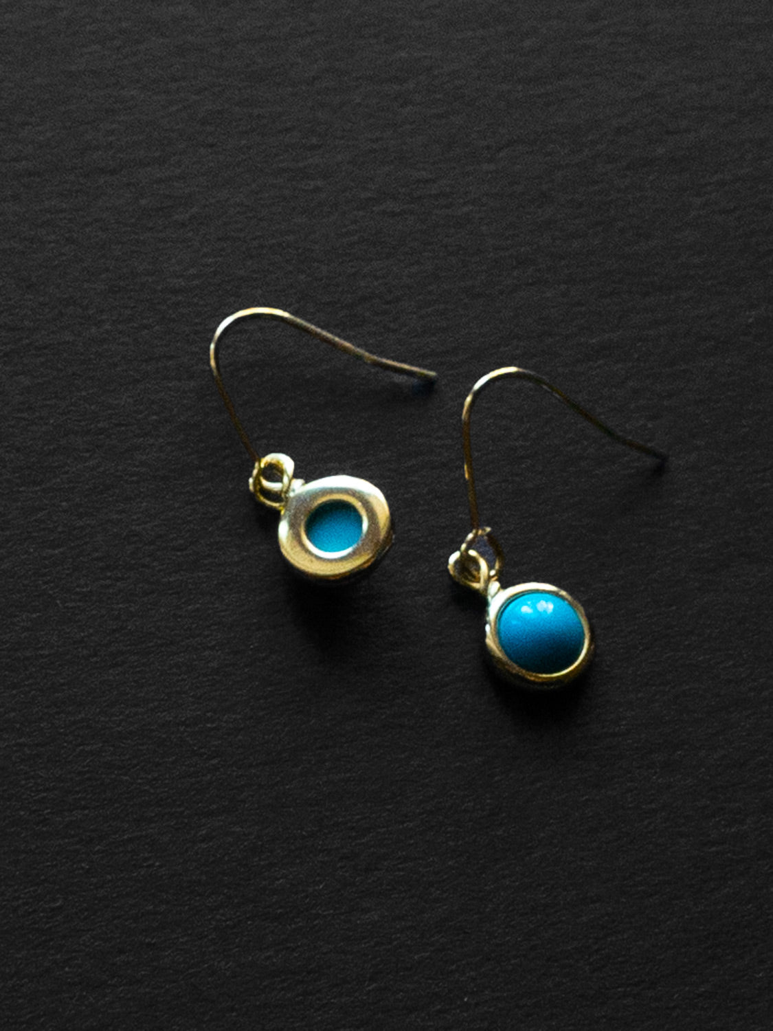 Petite Turquoise Stone Pendant Earrings