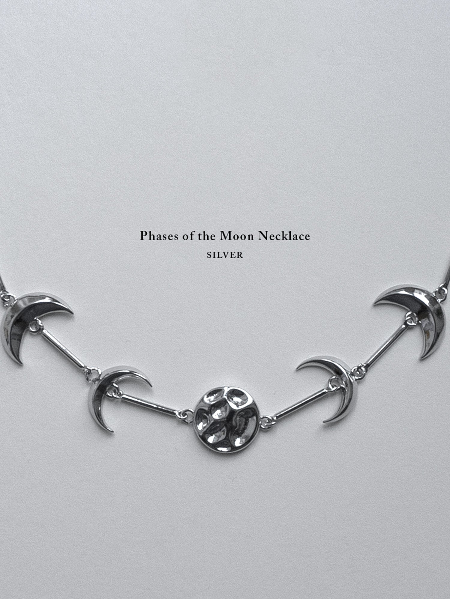 Phases Of The Moon Necklace - Silver