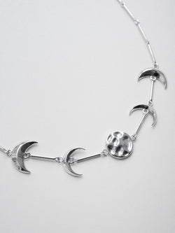 Phases Of The Moon Necklace - Silver