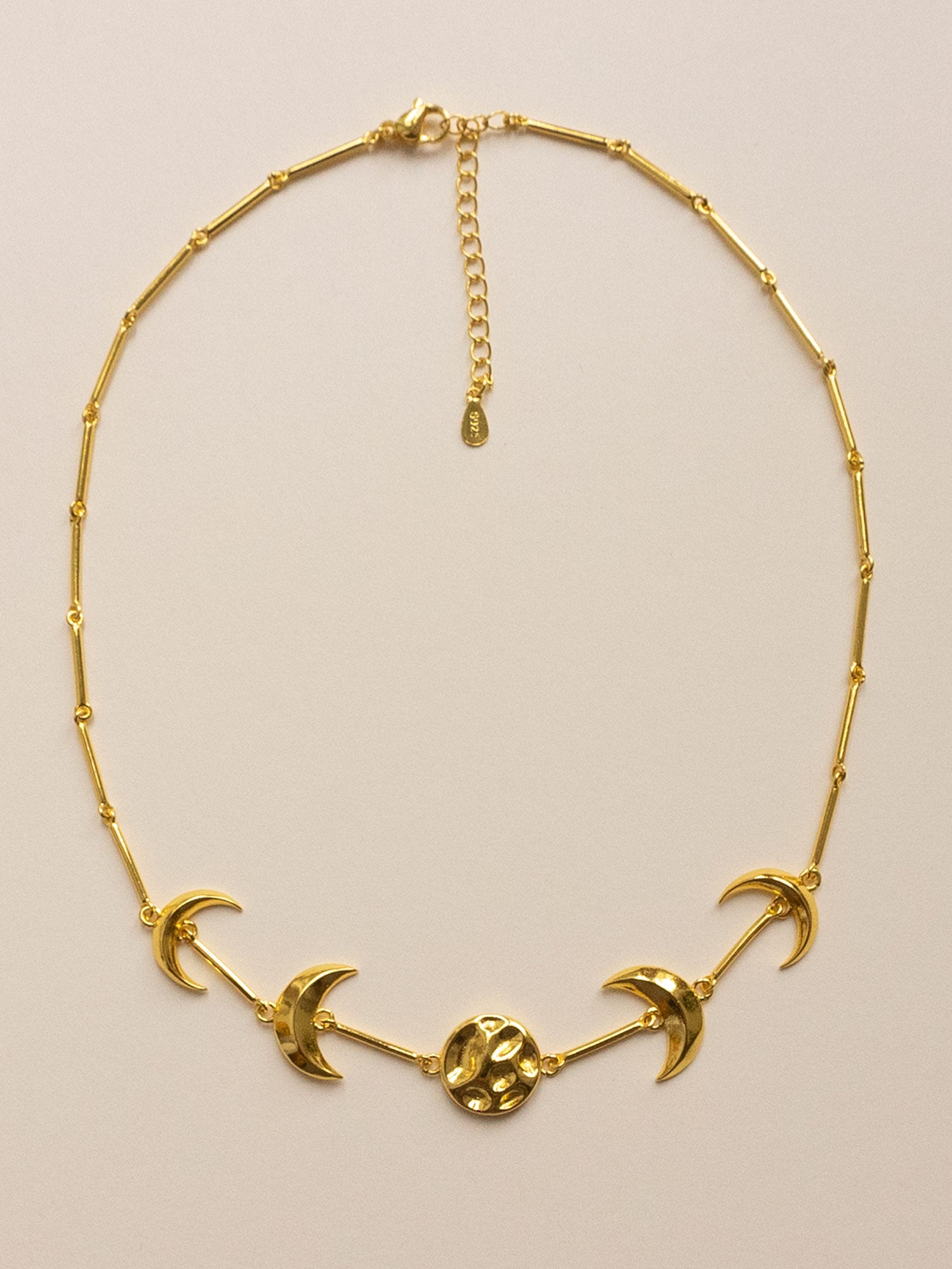Phases of the Moon Necklace gold 2