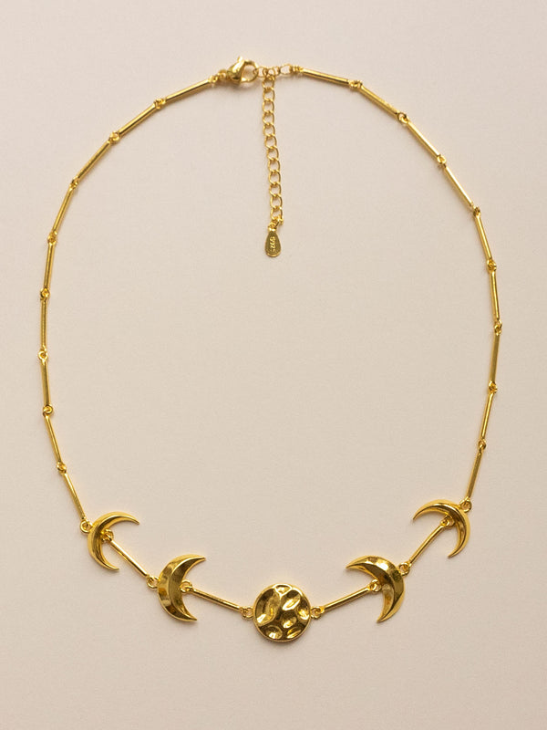Phases Of The Moon Necklace - Gold