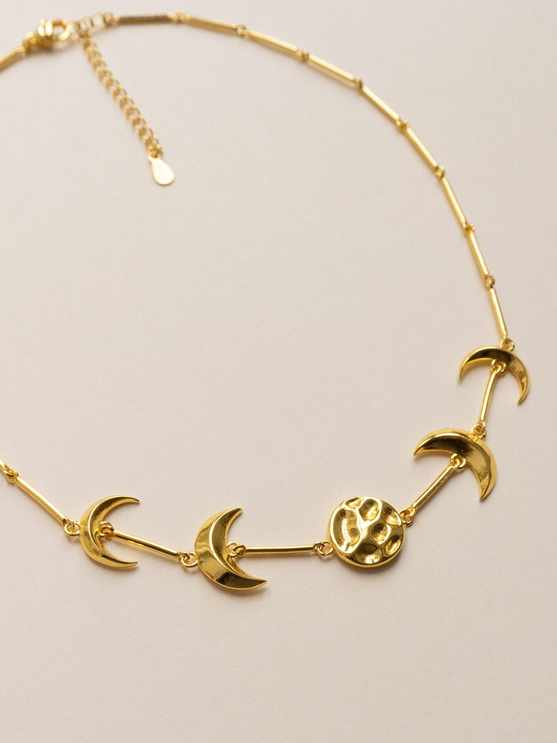 Phases Of The Moon Necklace - Gold