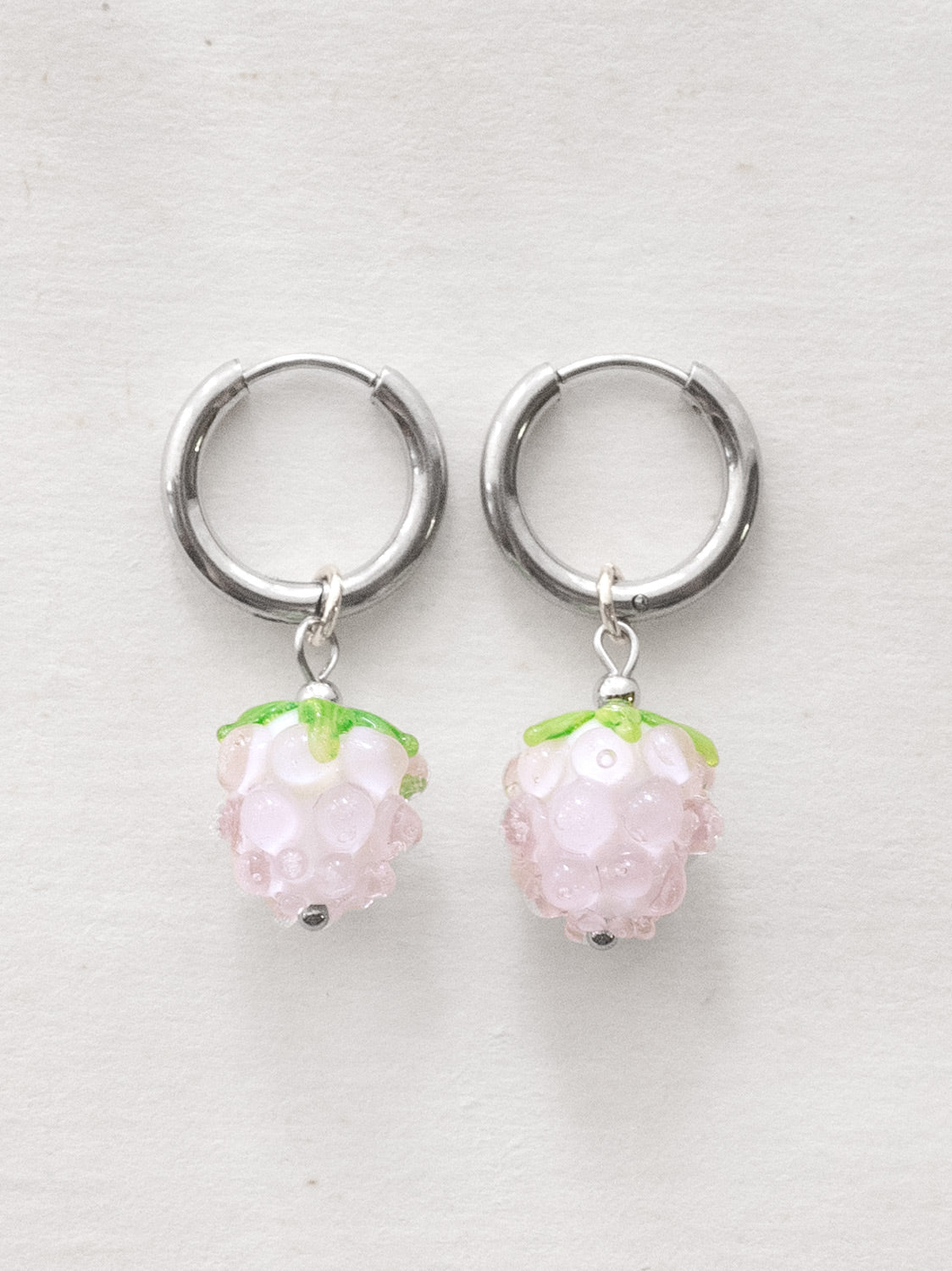 Pink Raspberry Hoops   Silver1
