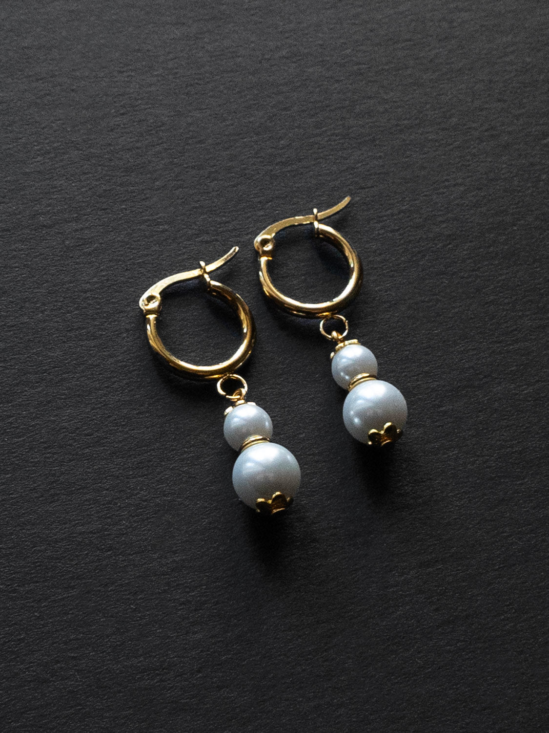 Regal Pearl Hoops - Pearl White